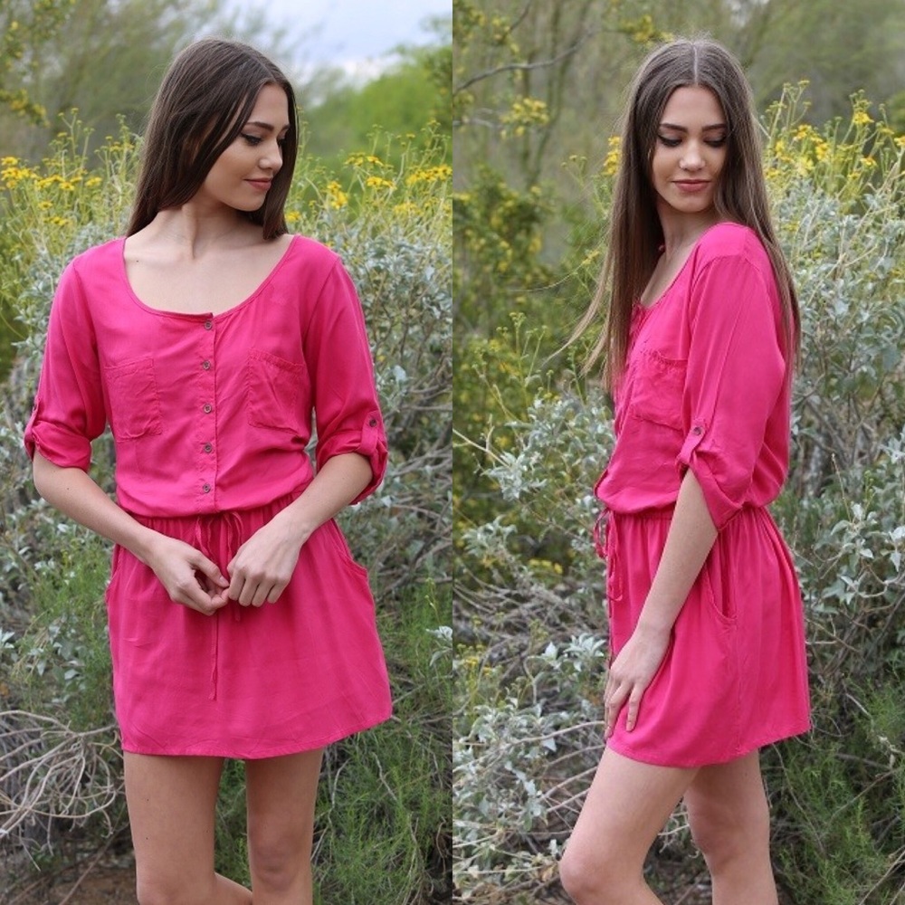 ANGIE- Button Down Scoop Neck Dress (Size S-L)