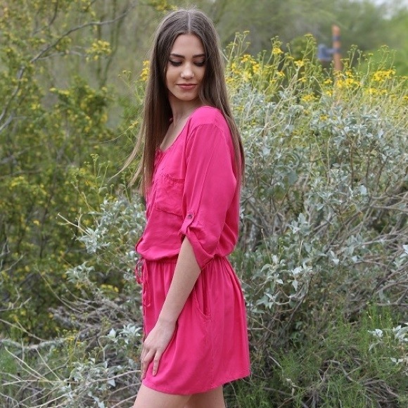 ANGIE- Button Down Scoop Neck Dress (Size S-L) - Picture 3 of 3