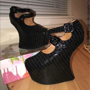 Jeffrey Campbell rockspring black crocodile