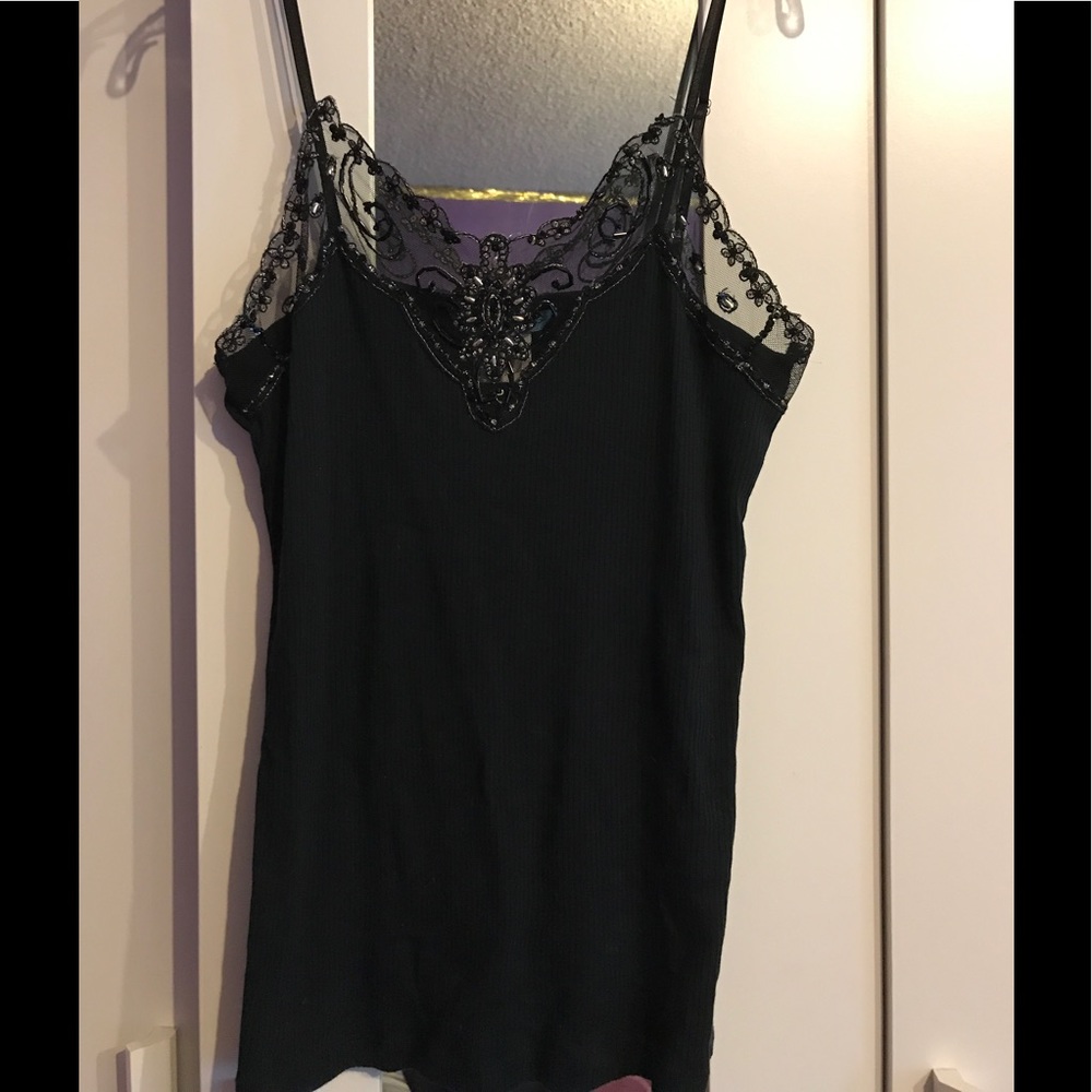 Vintage Simple black embellished top!