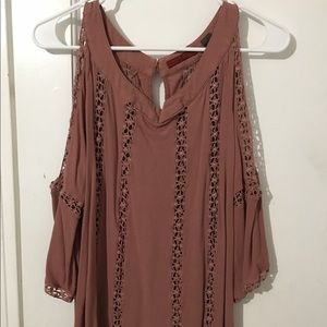 BKE red cold shoulder blouse