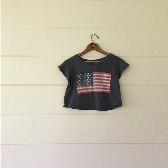 Tops - American Flag Crop Top