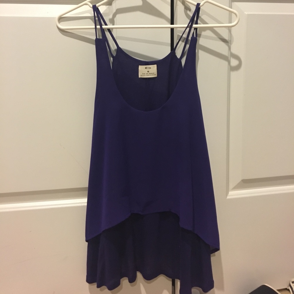 Low high open back purple tank