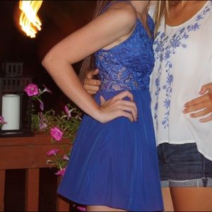 Blue lace romper