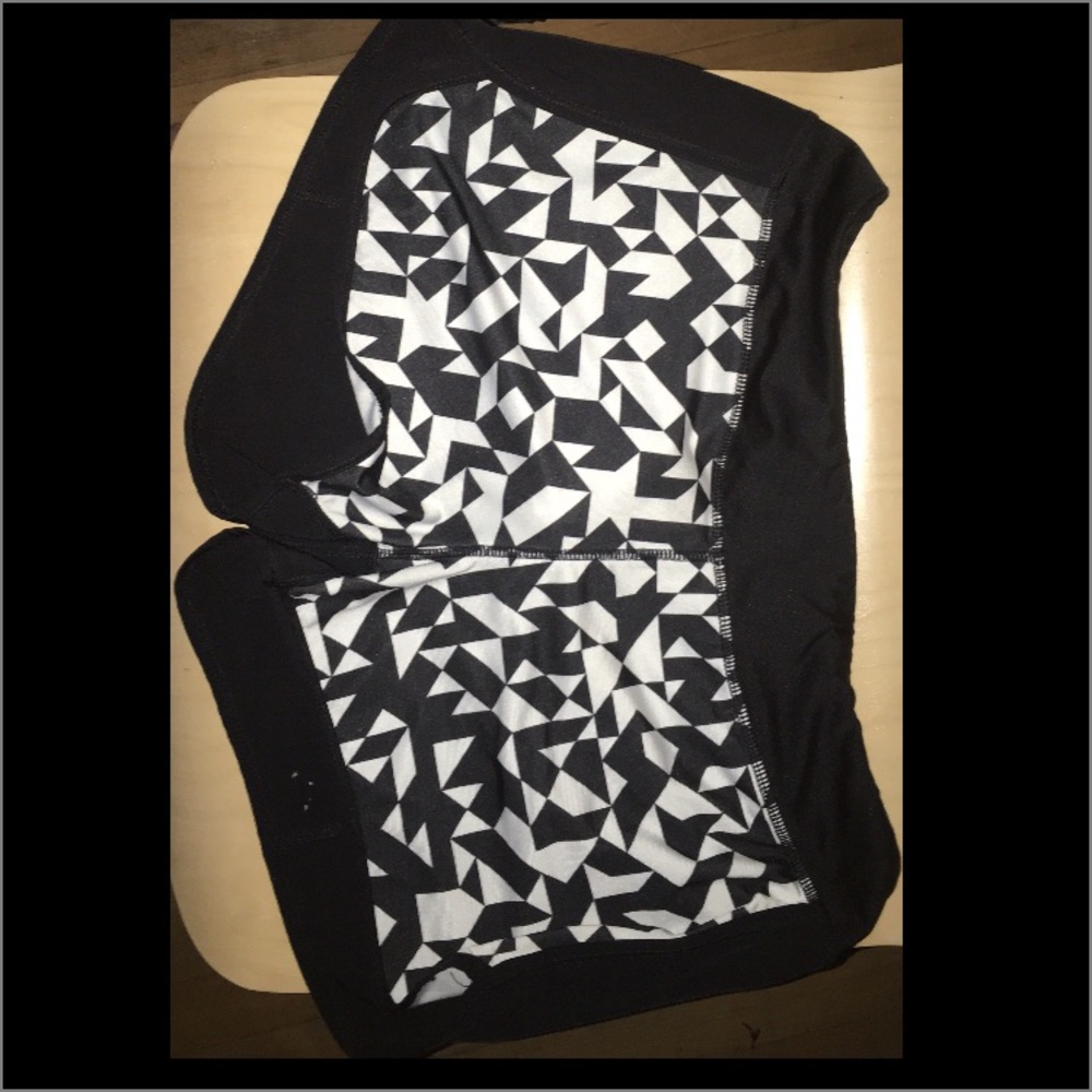 Reebok White and Black Shorts