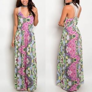 💙 LAST ONE 💙 Fuchsia Multi Boho Summer Dress