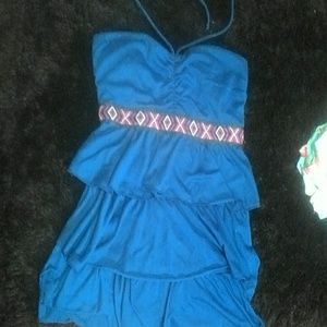 Blue and red blouse . Can make strapless