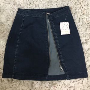 new w tags free people bodycon jean skirt