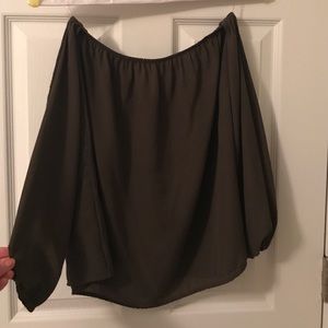 Green off the shoulder top