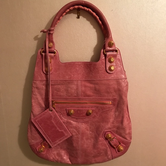Balenciaga Pink Large Day Bag with Gold Studs - Picture 2 of 5