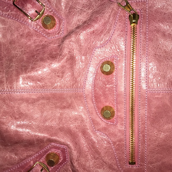 Balenciaga Pink Large Day Bag with Gold Studs - Picture 5 of 5