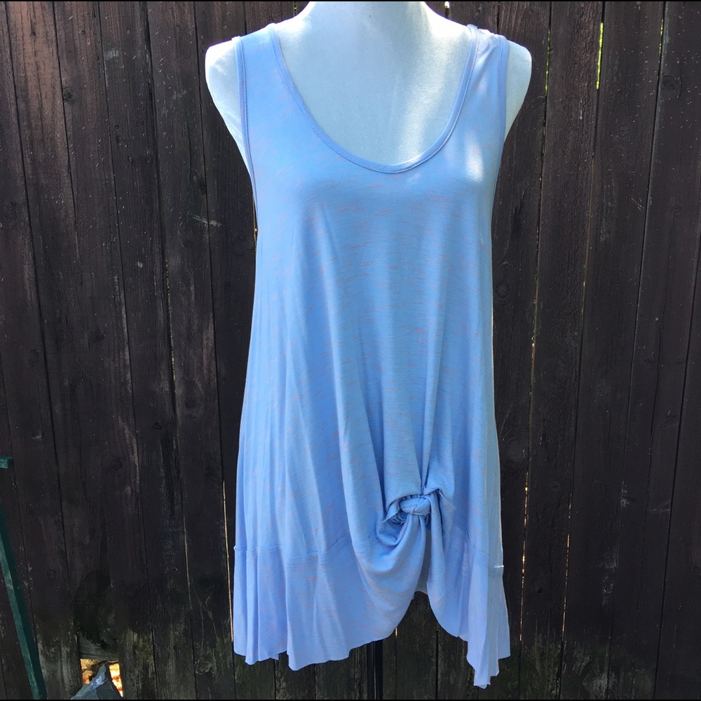 Scoop neck side knot ruffle tank tunic - Picture 3 of 5