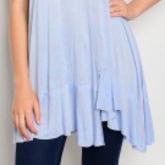 Scoop neck side knot ruffle tank tunic - Picture 4 of 5