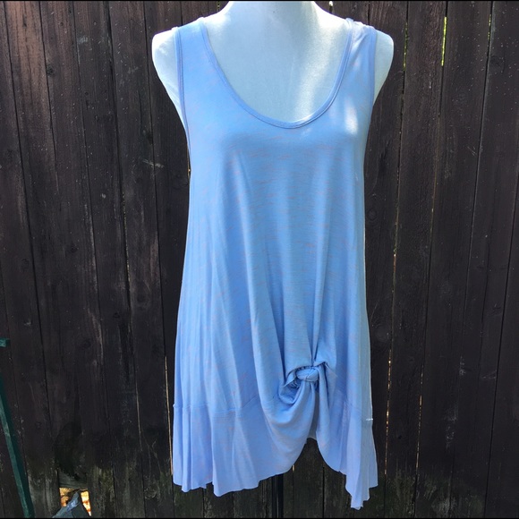Scoop neck side knot ruffle tank tunic - Picture 3 of 5