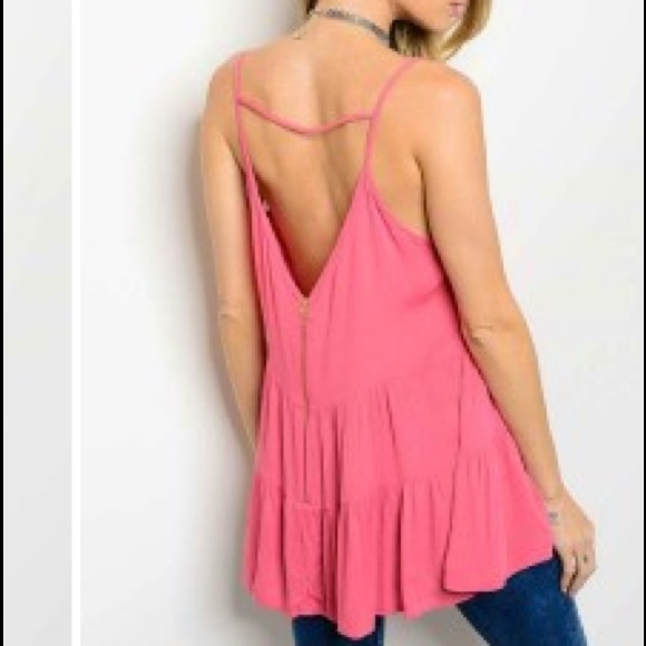 Rose pink tiered tank - Picture 2 of 5