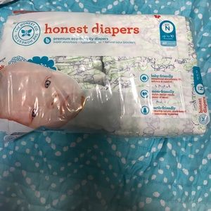Newborn honest co diapers bicycle print