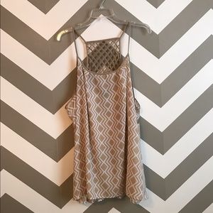 A.N.A. Tan Zig Zag Plus Size Tank Top