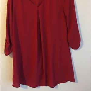 Red V-Neck shift Dress