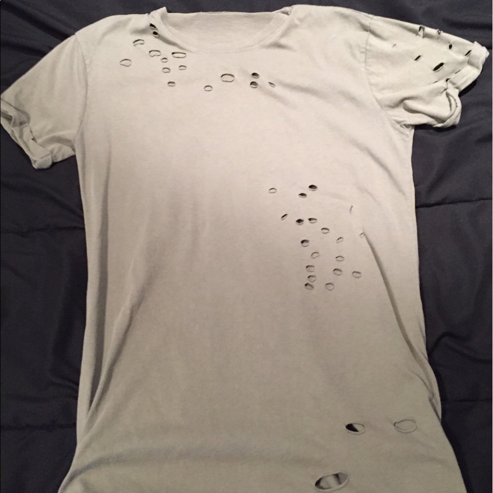 ripped yeezy style shirt