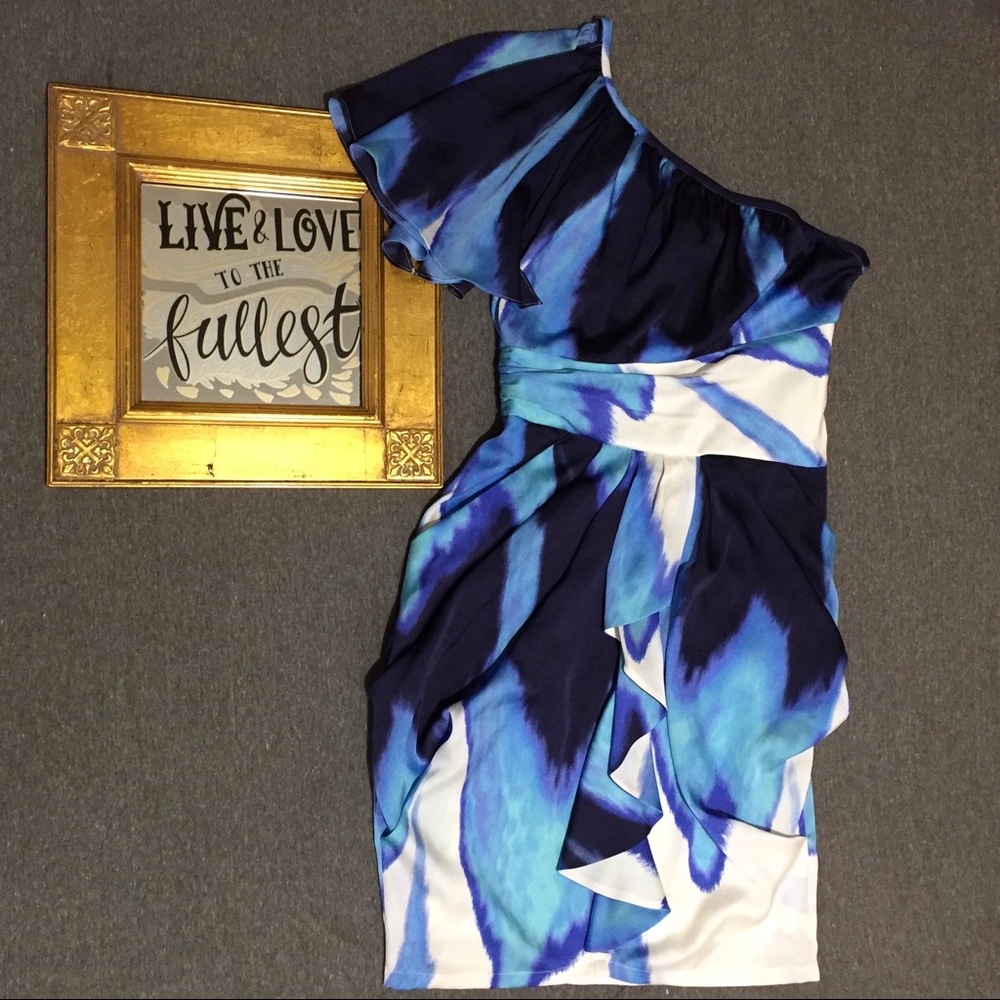 Vince Camuto One Shoulder Watercolor Dress