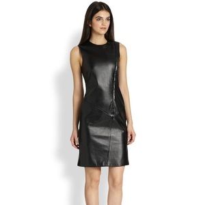 NWT* Theory sleeveless leather sheath dress