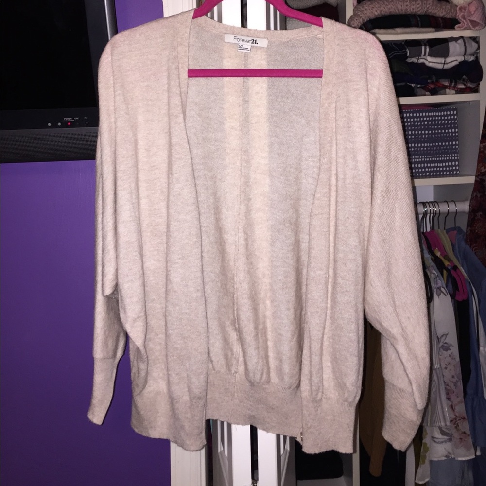 F21 cream/tan cardigan