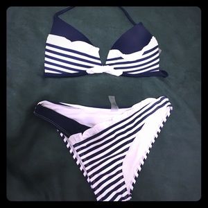 Striped swim suit