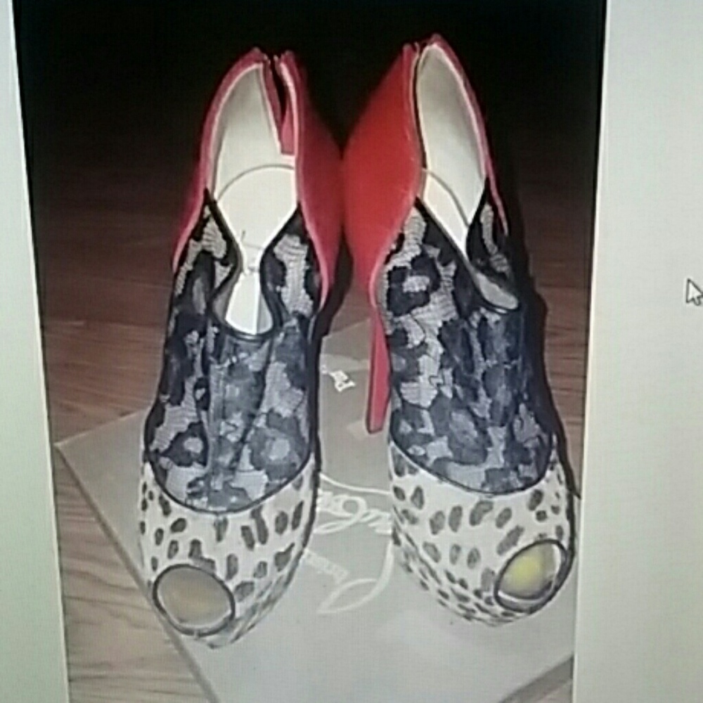 Aeronotoc Calf Hair Red/Leopard/Black Lace Boots