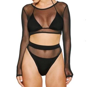 3 piece mesh bikini