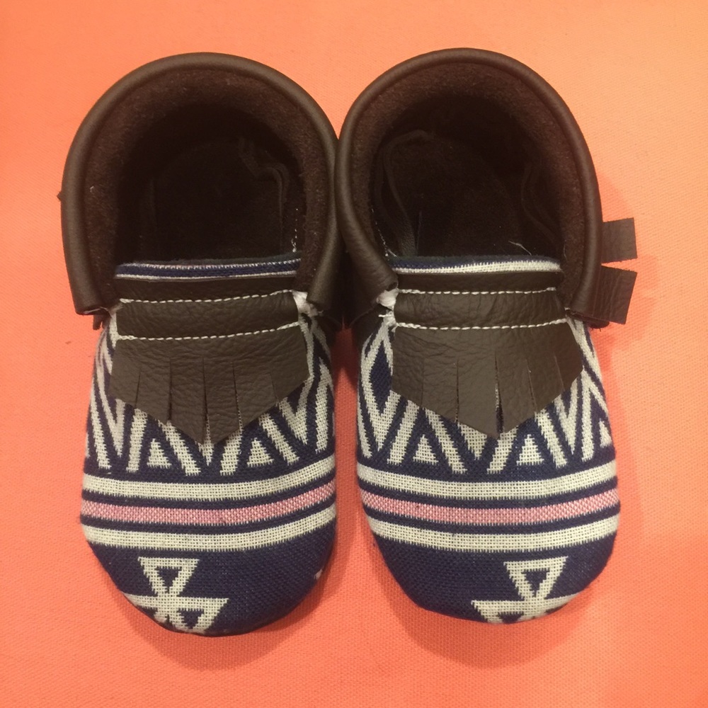 Leather baby moccasins- NEW- handmade