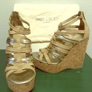 Jimmy Choo Pekabo Cork Wedge Sandal