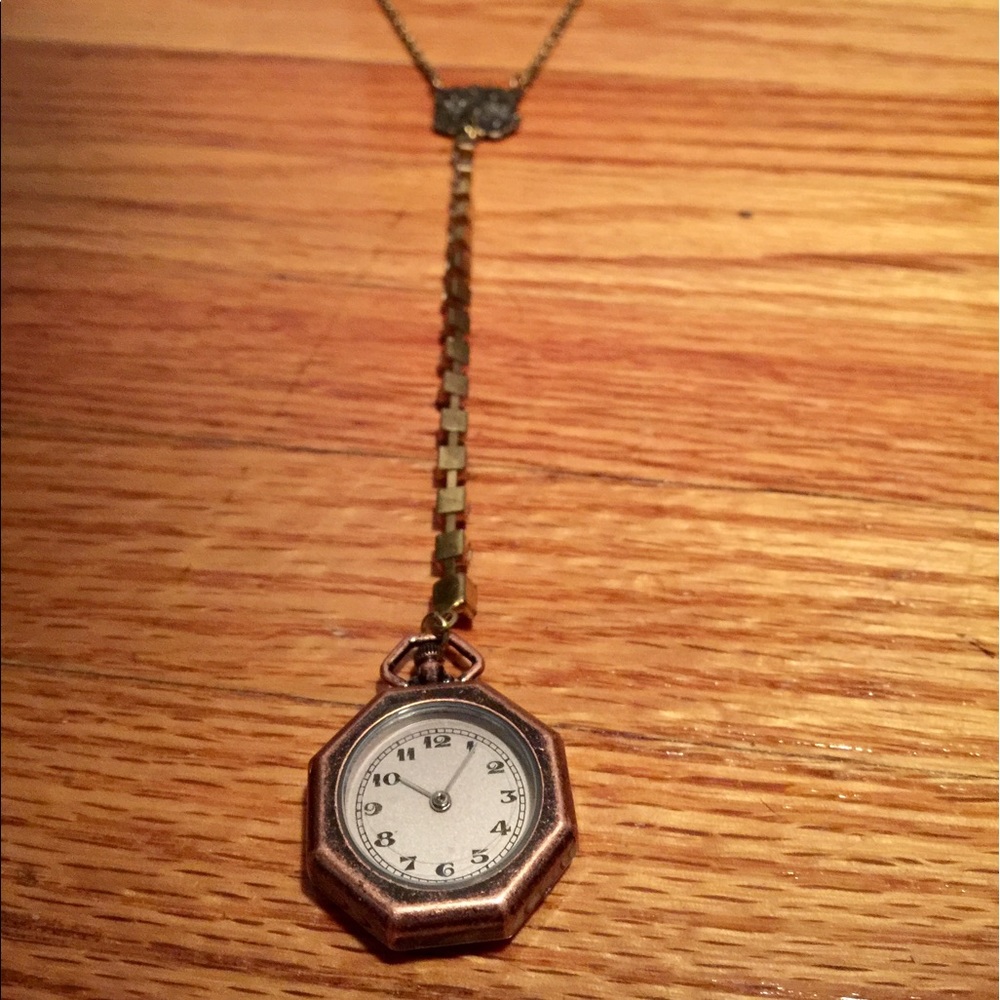 Long clock necklace