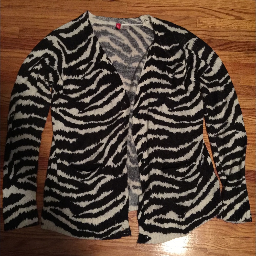 Divided Zebra Print Sweater