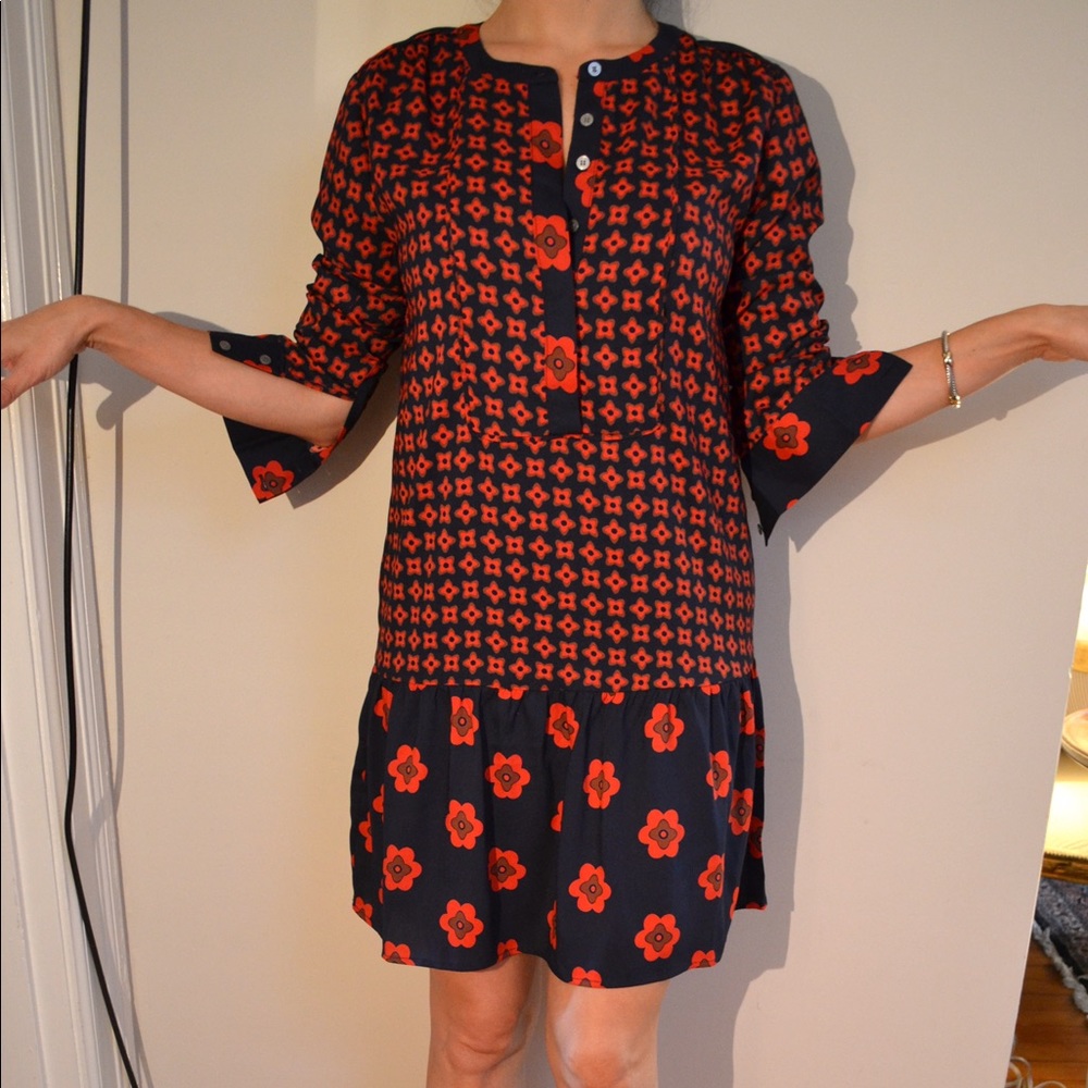 Ann Taylor Loft Colorful Floral Silk Dress Size XS