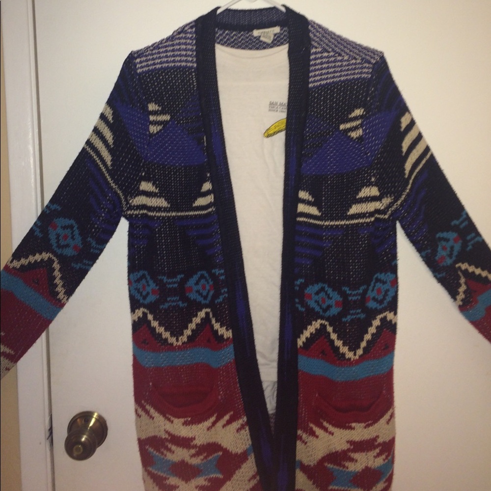 FOREVER 21 TRIBAL PRINT CARDIGAN