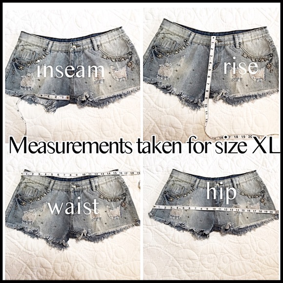 Studded Destroyed Shorts - Picture 7 of 8