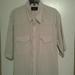 Short sleeve mens snap shirt