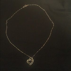 Silver double heart necklace Helzberg Diamonds