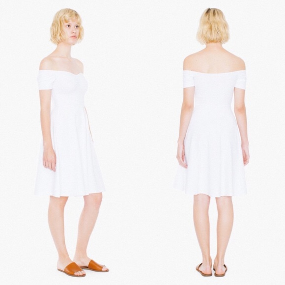 White Off Shoulder Midi Dress