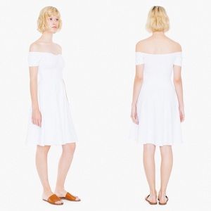 White Off Shoulder Midi Dress