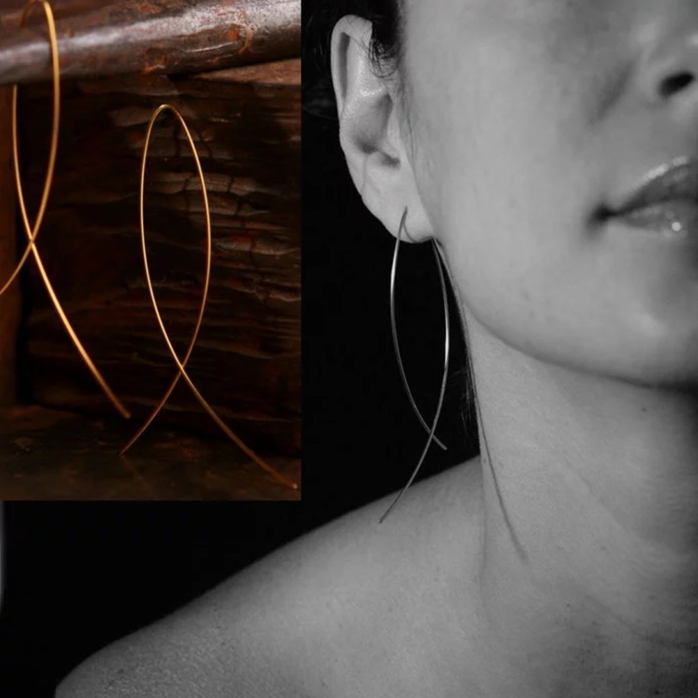 Trendy Wire Threader Hoop Earrings