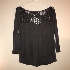 American Eagle Gray Lace Blouse
