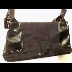 Nine & Co Satchel Bag Faux Leather and Canvas