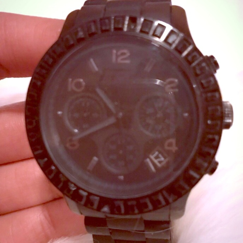 Matte Black Michael Kors Watch *missing4stones*