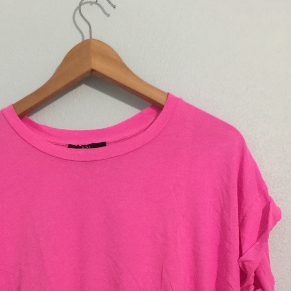 Forever 21 Crop top Large with folded sleeves
