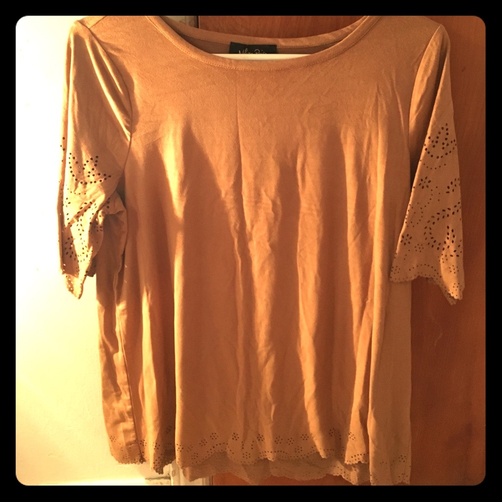 Cute Tan Velvet Top