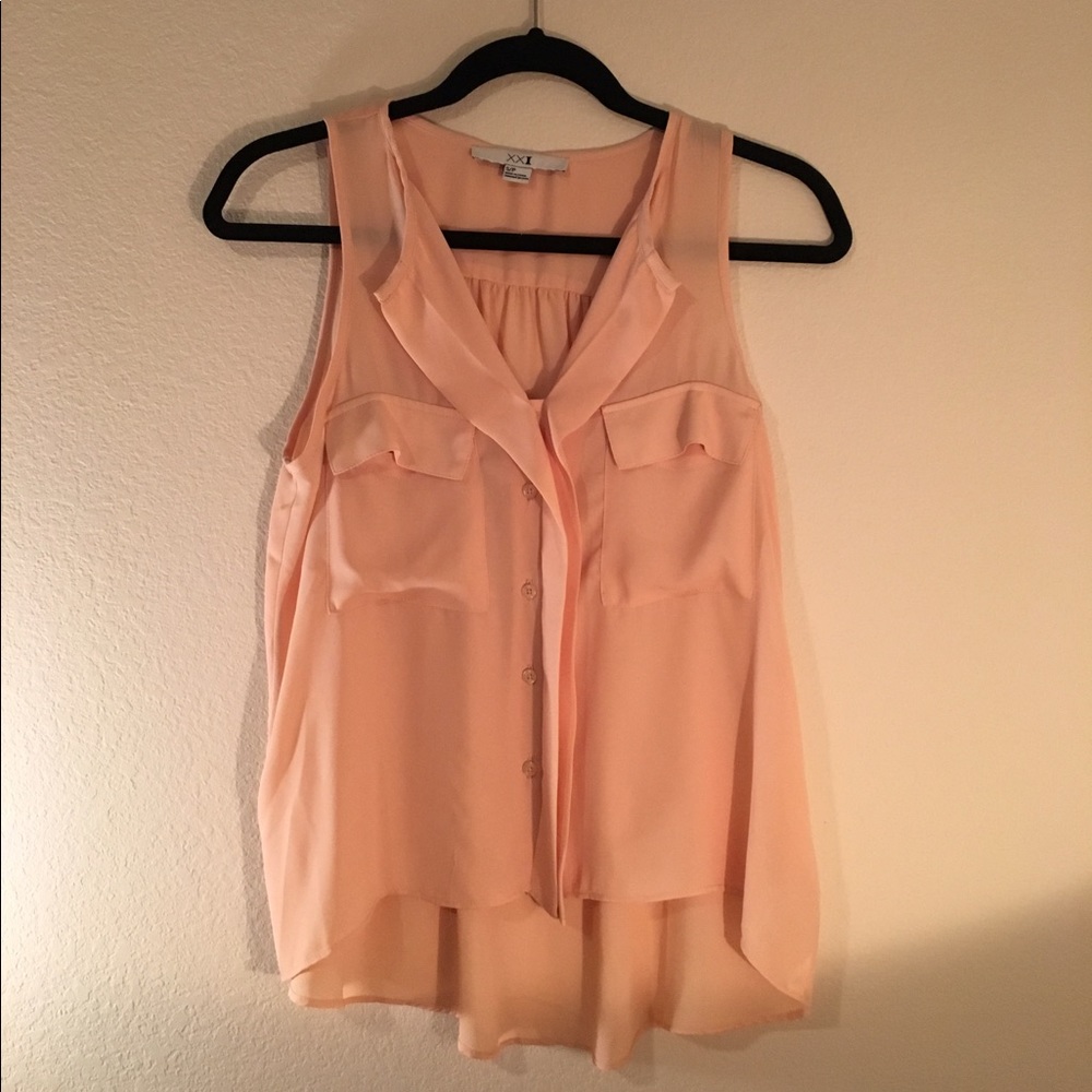 Forever 21 Salmon Pink Sleeveless Blouse