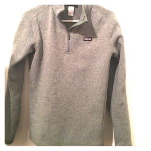 light green patagonia quarter zip up sweatshirt