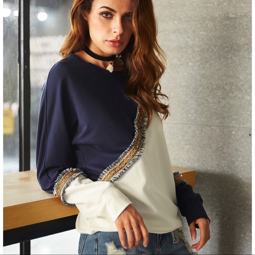 Navy/White Sweater