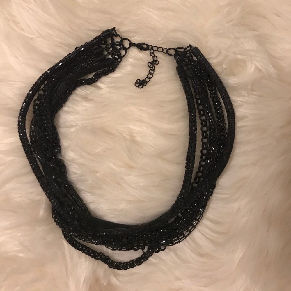 Black statement necklace
